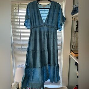 Women’s Umgee Blue Tiered Max Dress - Size L